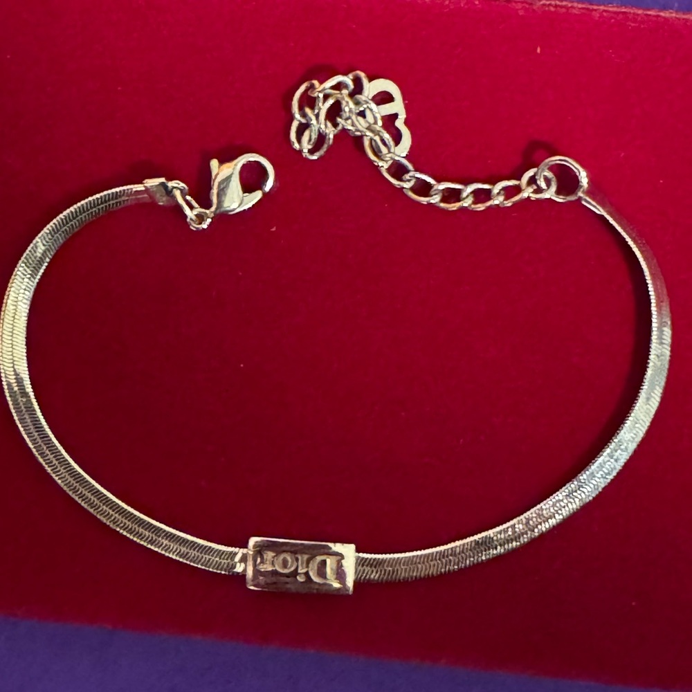 Dior Silver Tone Bracelet Dior Logo Beautiful - Picture 3 of 13